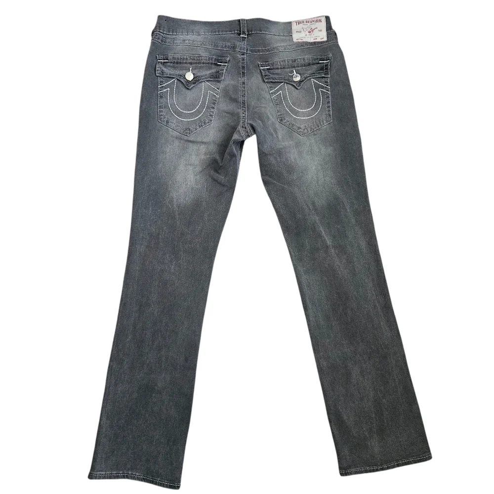 True Religion Ricky Relaxed Straight Gray Mens Jeans Sz 36x34‎ NWOT